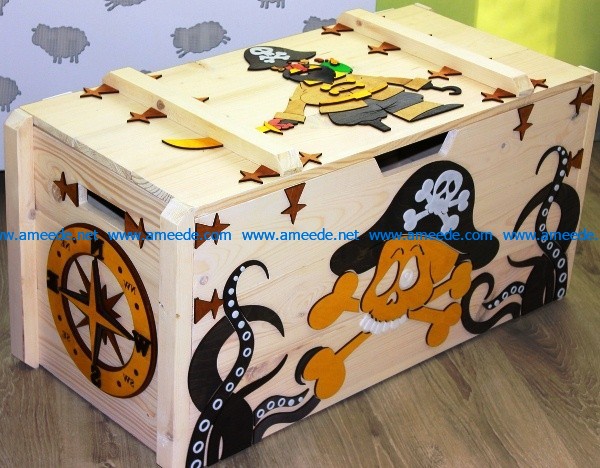 Pirate box file cdr and dxf free vector download for Laser cut CNC
