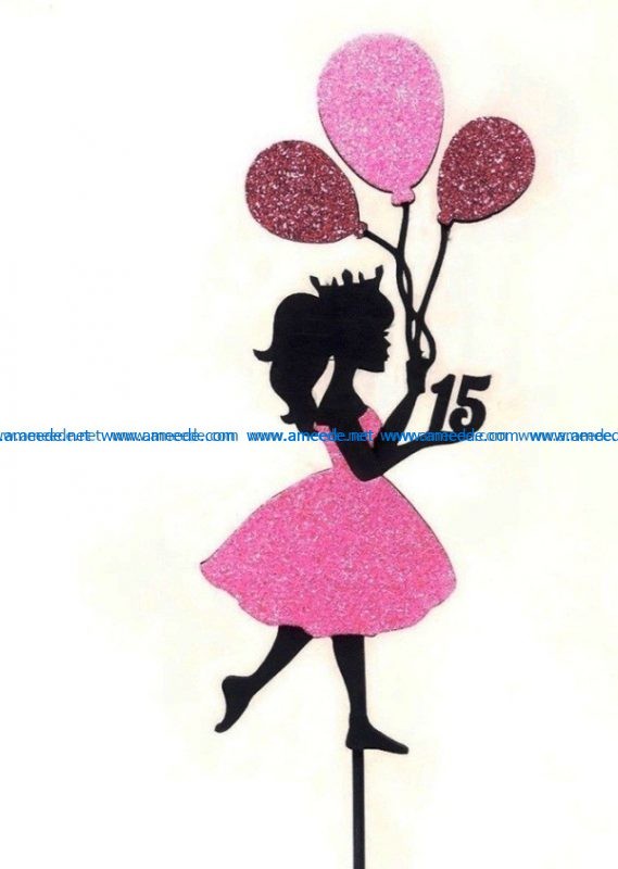 Princess topper file cdr and dxf free vector download for Laser cut