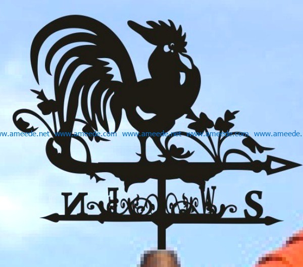 Rooster weather vane file cdr and dxf free vector download for Laser cut Plasma