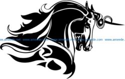 Royal horse file cdr and dxf free vector download for laser engraving machines