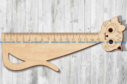 Ruler Cat file cdr and dxf free vector download for Laser cut