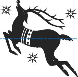 Santa’s reindeer file cdr and dxf free vector download for print or laser engraving machines