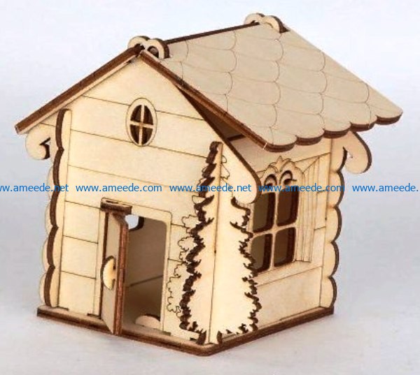 Simple house file cdr and dxf free vector download for Laser cut