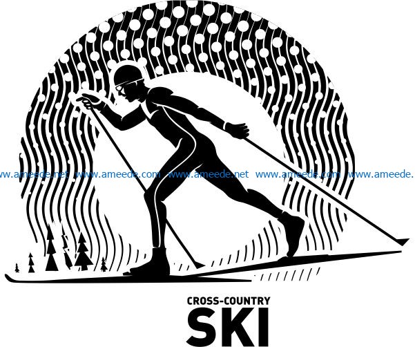Ski star file cdr and dxf free vector download for print or laser engraving machines