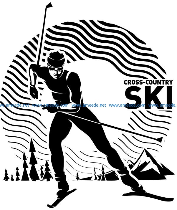 Skier file cdr and dxf free vector download for print or laser engraving machines 5 Skier file cdr and dxf free vector download for print or laser engraving machines
