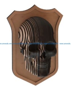 Skull file cdr and dxf free vector download for Laser cut CNC