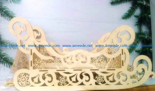 Sleigh with snowflakes file cdr and dxf free vector download for Laser cut