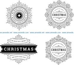 Snowflake banner template file cdr and dxf free vector download for print or laser engraving machines