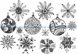 Snowflakes decorated christmas tree file cdr and dxf free vector download for Laser cut