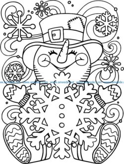 Snowman file cdr and dxf free vector download for print or laser engraving machines