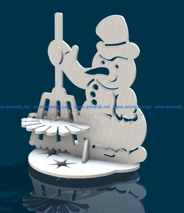 Snowman napkin holder file cdr and dxf free vector download for Laser cut