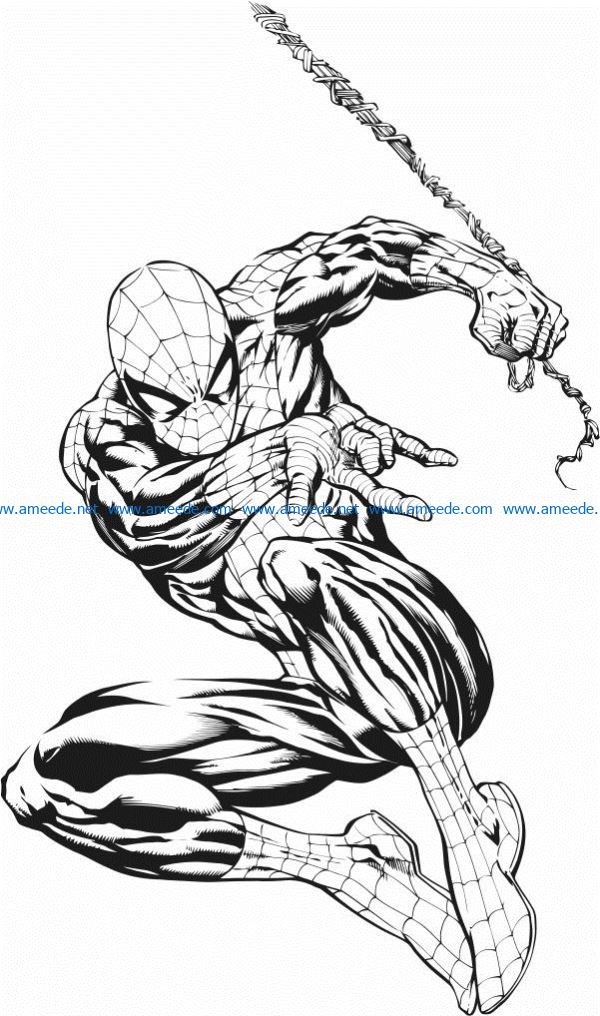 Spiderman file cdr and dxf free vector download for laser engraving machines