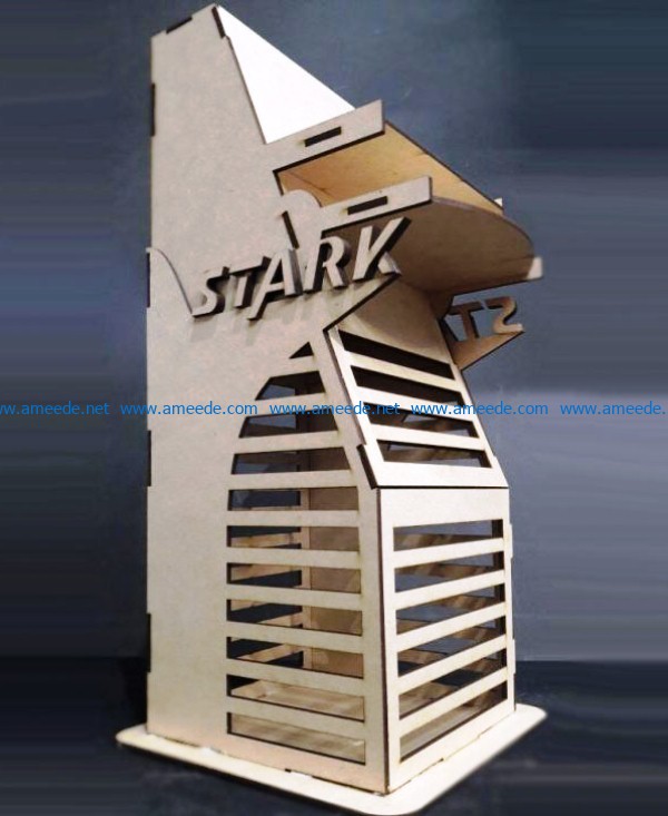 Stark tower file cdr and dxf free vector download for Laser cut