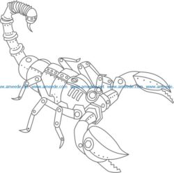 Steampunk Scorpion file cdr and dxf free vector download for print or laser engraving machines