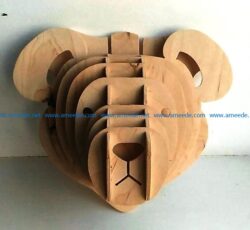 Teddy bear file cdr and dxf free vector download for Laser cut CNC