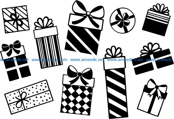 Template for christmas gift file cdr and dxf free vector download for print or laser engraving machines