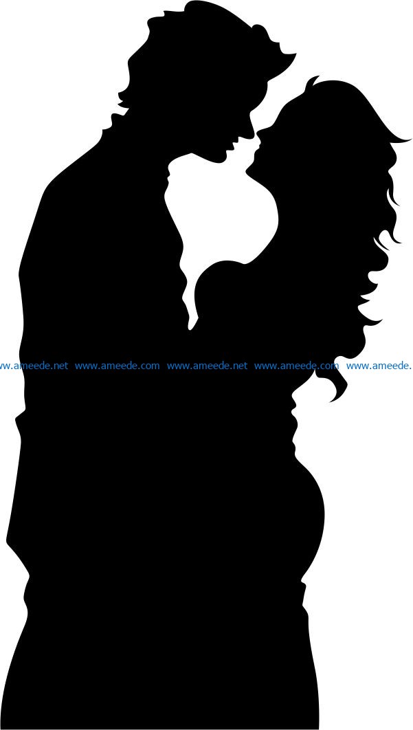The couple kissed file cdr and dxf free vector download for Laser cut Plasma file Decal