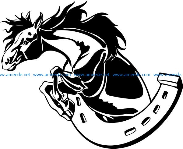 The horse jumps over the hooves file cdr and dxf free vector download for laser engraving machines