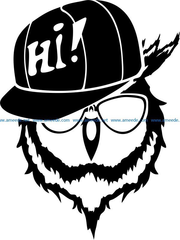 The owl and the hat file cdr and dxf free vector download for print or laser engraving machines