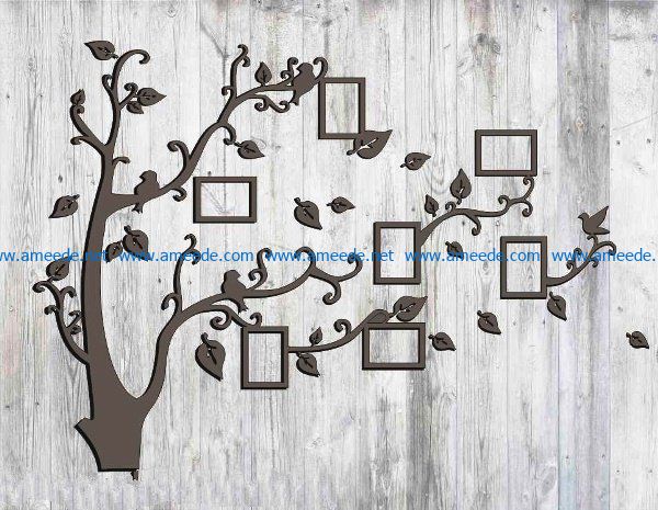 Tree photo frame file cdr and dxf free vector download for Laser cut