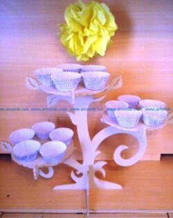Tree tower cupcake file cdr and dxf free vector download for Laser cut