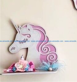 Unicorn Shelf file cdr and dxf free vector download for Laser cut