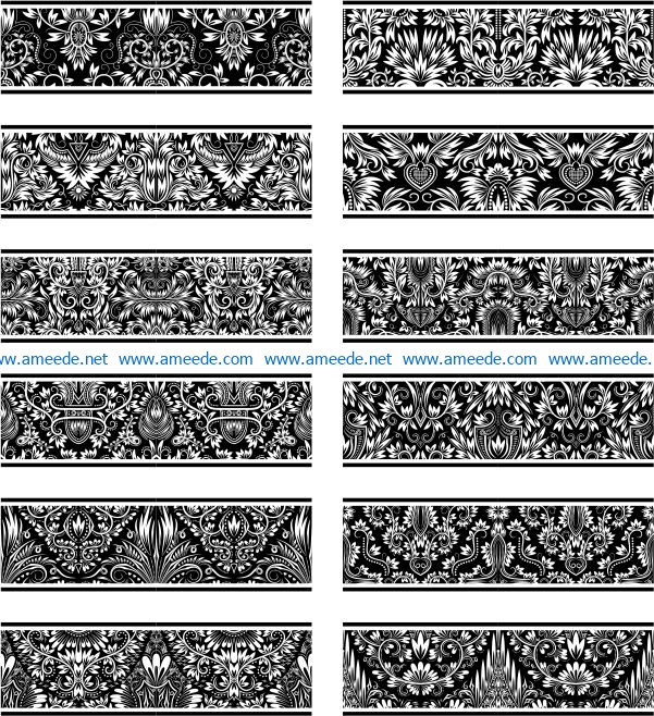 Unique contour pattern file cdr and dxf free vector download for laser engraving machines
