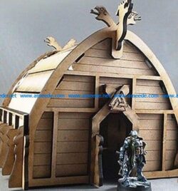 Viking house file cdr and dxf free vector download for Laser cut