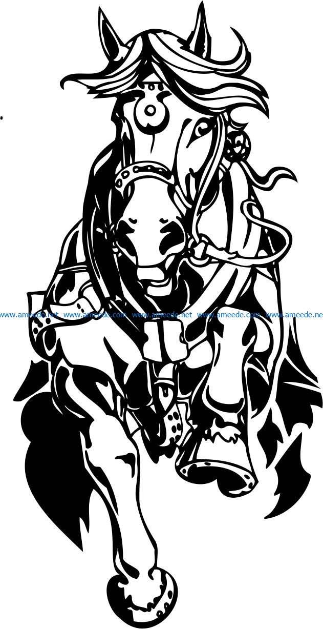 Warrior horse file cdr and dxf free vector download for laser engraving machines