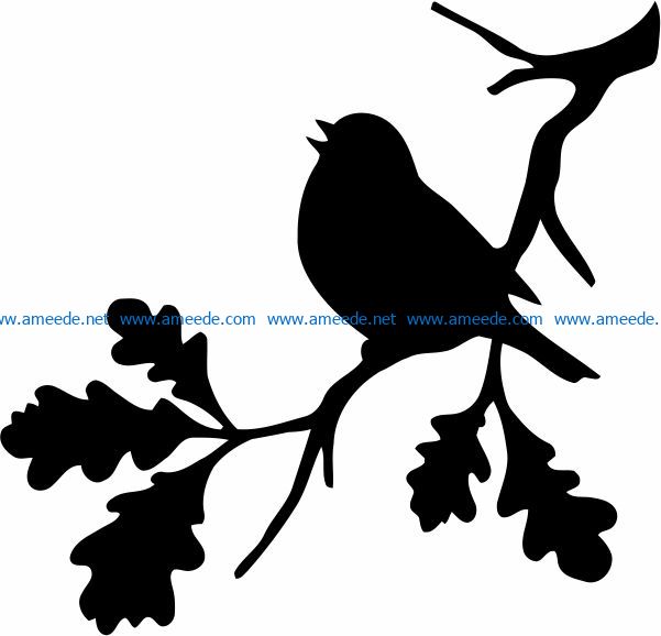 Weaverbird on tree branches file cdr and dxf free vector download for print or laser engraving machines