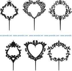 Wedding cake topper file cdr and dxf free vector download for Laser cut