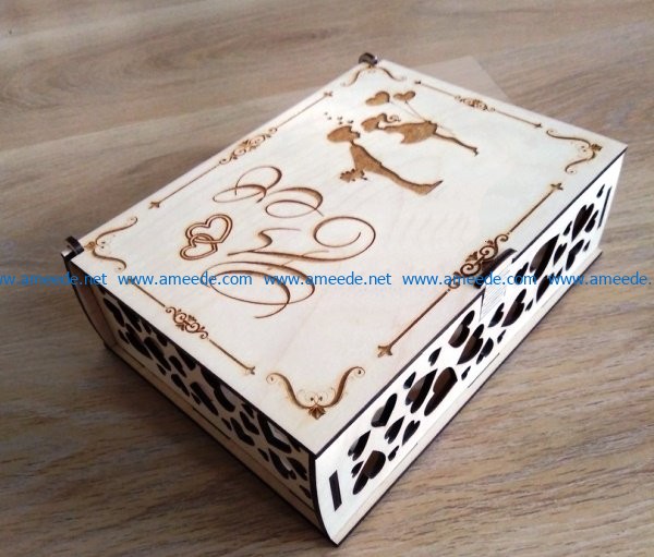 Wedding gift box file cdr and dxf free vector download for Laser cut