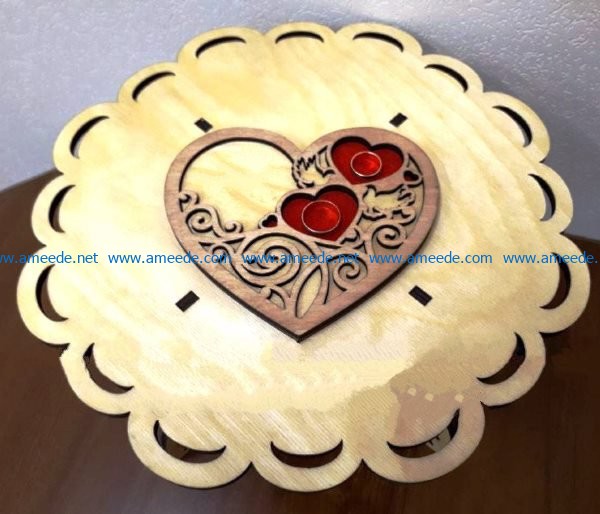 Wedding heart under the rings file cdr and dxf free vector download for Laser cut