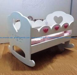 Wooden Baby crib file cdr and dxf free vector download for Laser cut CNC