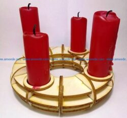 Wooden Candle holder file cdr and dxf free vector download for Laser cut