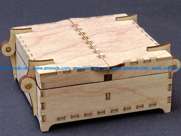 Wooden box file cdr and dxf free vector download for Laser cut CNC