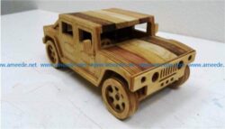 Wooden jeep car file cdr and dxf free vector download for Laser cut CNC