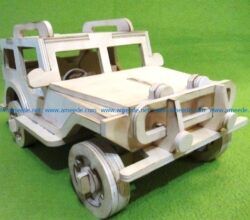 Wooden jeep model file cdr and dxf free vector download for Laser cut CNC
