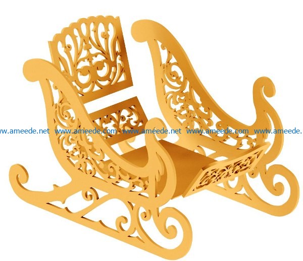 Wooden sleigh file cdr and dxf free vector download for Laser cut CNC