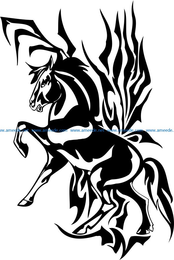 a horse with one leg raised file cdr and dxf free vector download for print or laser engraving machines