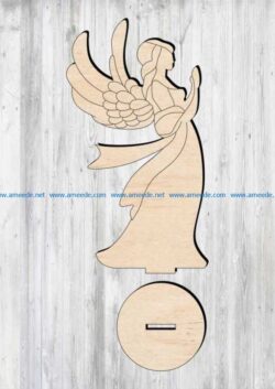 angel girl file cdr and dxf free vector download for Laser cut