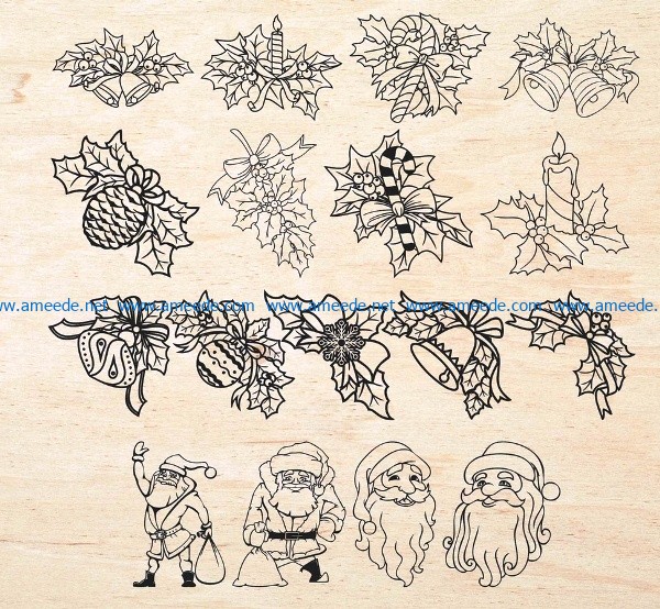 christmas decorations file cdr and dxf free vector download for laser engraving machines