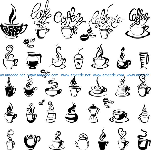 coffee icon file cdr and dxf free vector download for print or laser engraving machines