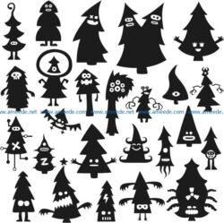 Funny Christmas tree file cdr and dxf free vector download for print or laser engraving machines