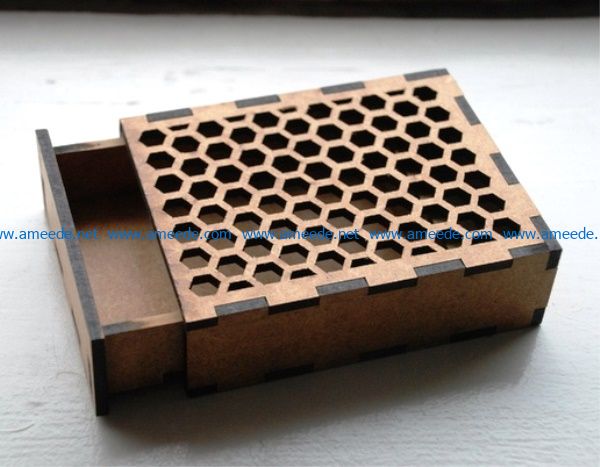 honeycomb box file cdr and dxf free vector download for Laser cut