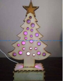light up christmas tree file cdr and dxf free vector download for Laser cut