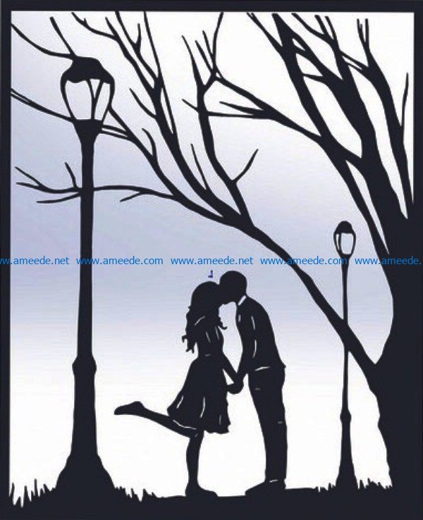 love in the park file cdr and dxf free vector download for Laser cut Plasma
