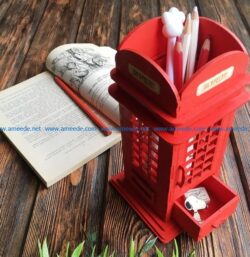 pen holder bot phone file cdr and dxf free vector download for Laser cut