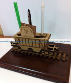 pen holder wagon file cdr and dxf free vector download for Laser cut