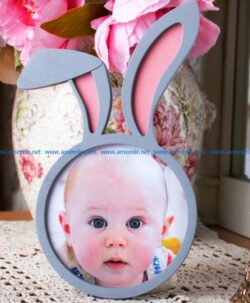 photo frame bunny file cdr and dxf free vector download for Laser cut